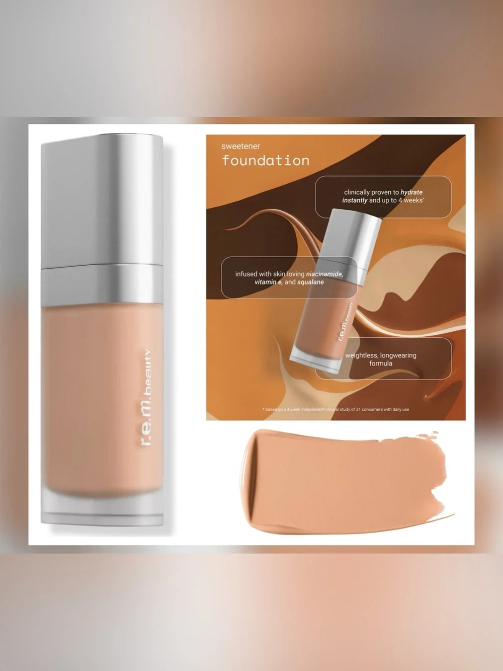 r.e.m. beauty sweetener foundation (medium 2 N) 30 ml / 1 fl oz NIB